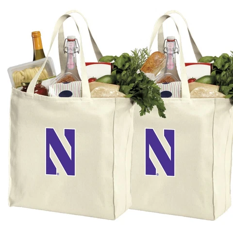 NU Reusable Shopping Tote 2pc Set Northwestern UniversityMOTHER'S DAY GIFT Cover