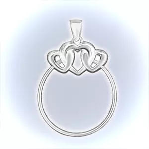 'Three Hearts' Charm Holder Pendant in SOLID Sterling Silver - Picture 1 of 7