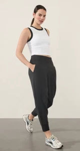 Athleta Coaster Luxe Waffle High Rise Jogger Sweat Pant Size XS Black - Picture 1 of 7