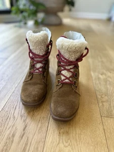 Sorel Phoenix Suede Waterproof Lace-up Boots With Shearling Lining Women’s 8.5 - Picture 1 of 9