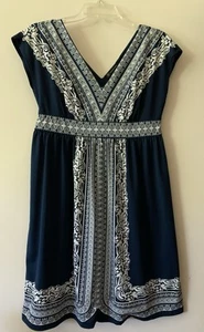 Vestido Inc International Concepts azul y blanco línea A talla mediana - Imagen 1 de 7