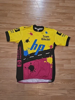 Camiseta deportiva de ciclismo vintage HP 90s Hewlett Packard hecha en EE. UU. talla L Foto 1 de 4