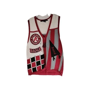 Birch Bros Alabama Crimson Tide College Strick Pullover Weste Large Y2K gehäkelt  - Bild 1 von 9