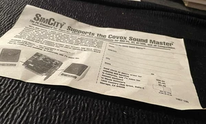 Tarjeta de música SimCity Covox Sound Master papeleo publicitario formulario de pedido 1007-105 - Imagen 1 de 2