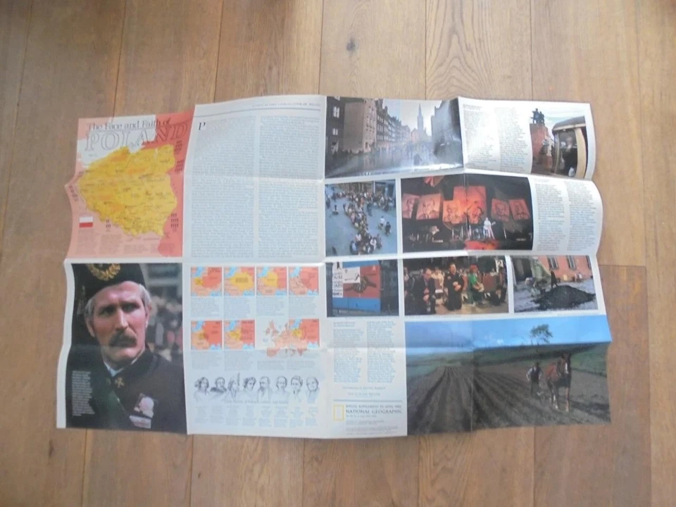 Face and Faith of Poland (National Geographic April 1982) wall chart - V Good - Image 1 of 1