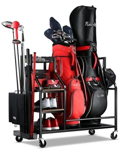 FHXZH Golf Bags Storage Garage Organizer Golf Bag Stand for Golf Bags, Clubs,... - Picture 1 of 7