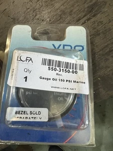 VDO Marine Viewline 150 PSI / 10 bar Pressure Gauge 12/24 Volt Black - Picture 1 of 3
