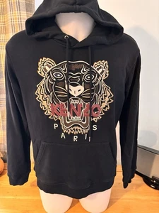 KenZo Paris Hoodie Tiger schwarz Größe L guter Zustand mit Kordelzug - Bild 1 von 17