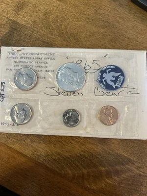 1965 SMS Set Original Envelope 40% Silver Kennedy US Special Mint 5 Coins OGP - Image 1 of 4