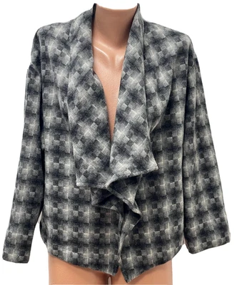 OSKA Gr.2 - 2XL - XXL 80% WOLLE Kurzmantel Jacke Grau Kariert - Bild 1 von 4