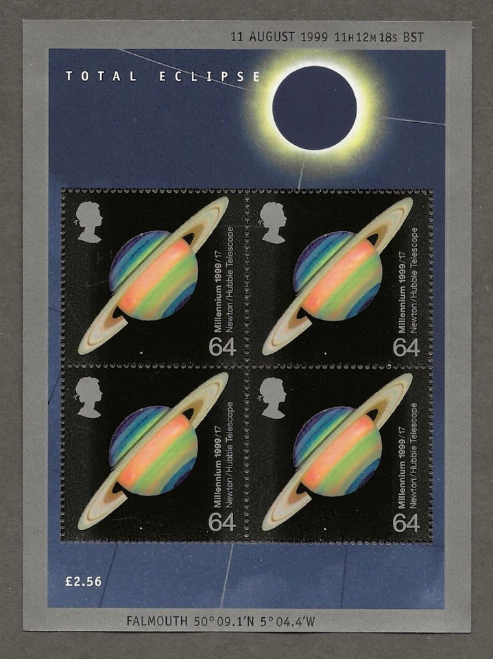 Great Britain  1999 Scientists - Eclipse Souvenir Sheet - MNH [948 - Image 1 of 1