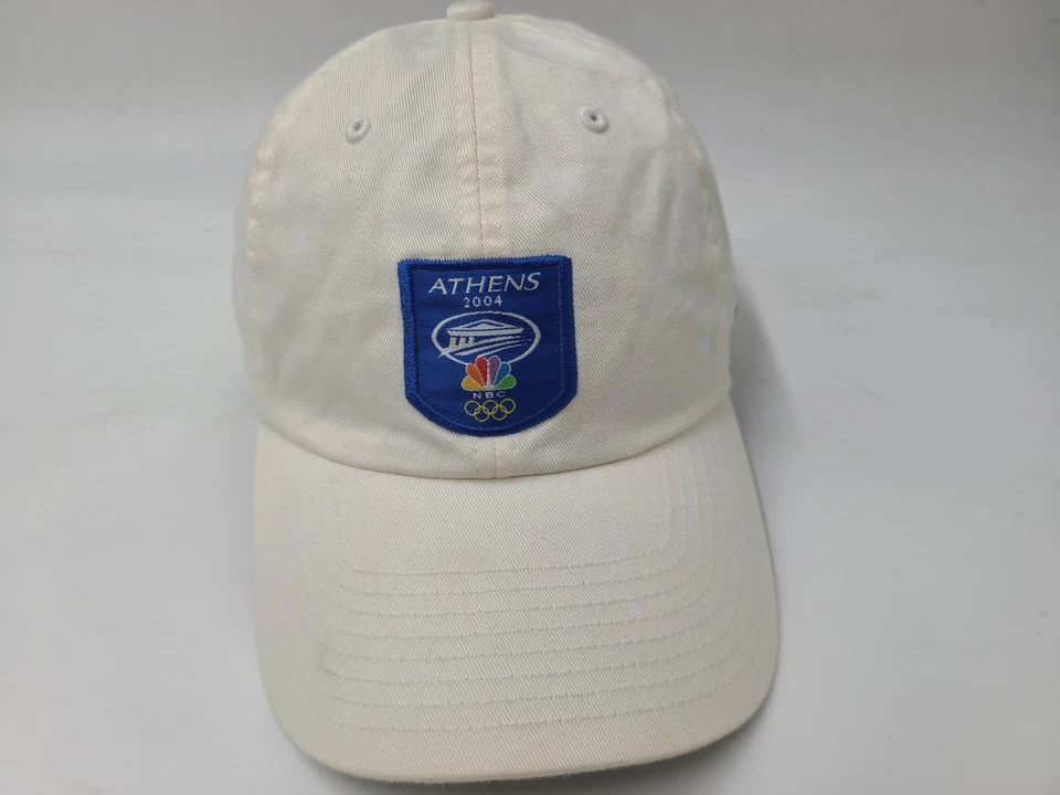 Vintage 2004 Athens Olympics NBC Adidas Strapback Adjustable Hat Cap Men White - Image 1 of 4