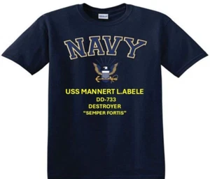 USS MANNERT L.ABELE DD-733 *DESTROYER*EAGLE SHIRT* NAVY OFFICIALLY LICENSED - Picture 1 of 5