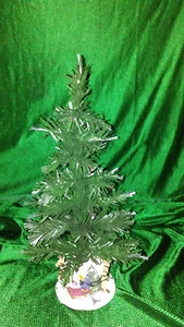 FIBER OPTIC CHRISTMAS TREE 14 INCHES TALL WITH SANTA AND REINDEER BASE - Picture 1 of 1