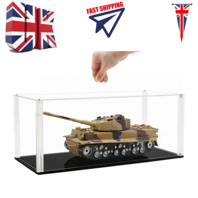 UK 34cm L Acrylic Display Case Box Self-Install UV Dustproof for 1/18 Model Car