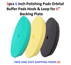 3pcs 6 inch Polishing Pads Orbital Buffer Pads Hook & Loop for 6'' Backing Plate