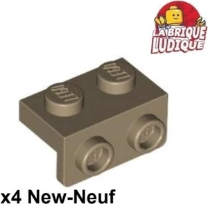 Lego 4x Bracket 1x2 - 1x2 support 90° bas beige foncé/dark tan 99781 NEUF - Imagen 1 de 1