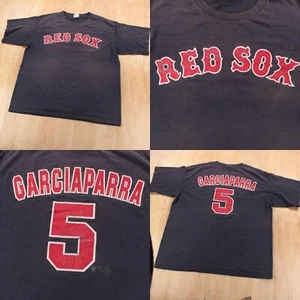 vtg y2k 2001 Boston Red Sox Nomar Garciaparra #5 MLB baseball t-shirt fits LARGE - Picture 1 of 8