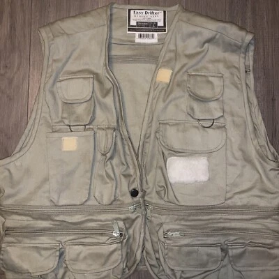 Danielson Easy Drifter Gray Utility Vest Size Large Fly Fishing Zip Pockets - Image 1 of 4