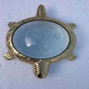 Brass Turtle Magnifying Paperweight | Nautical Desk Decor with Practical Charm - Picture 1 of 5