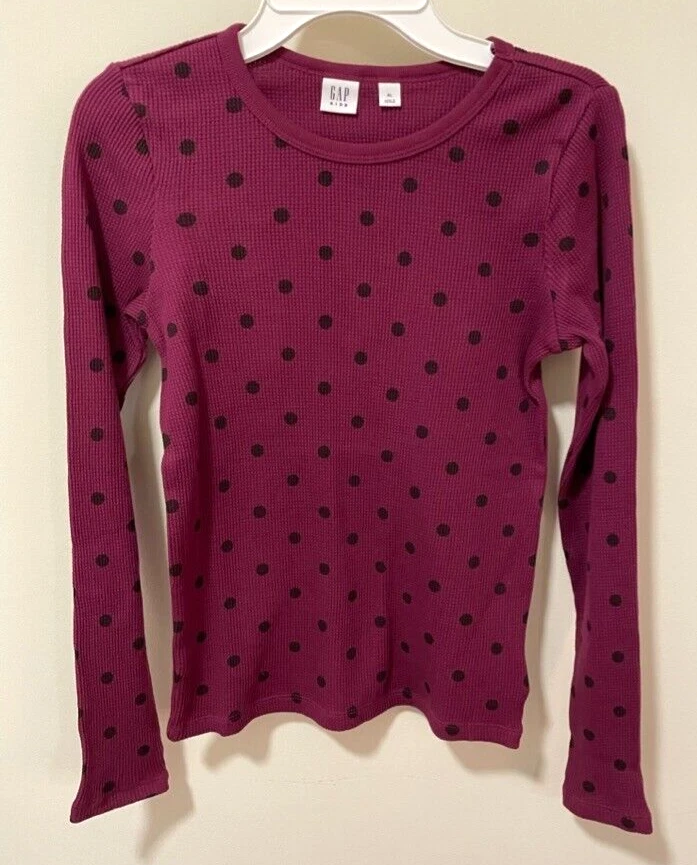 NWT Gap Kids Polka Dot Waffle Weave Top Girl's Size L / 10 - Image 1 of 1