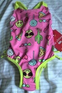 PINK PLATINUM ONE*PIECE SWIMSUIT-PINK & YELLOW-UV PROTECTION-SIZE 12 MONTHS-NWT