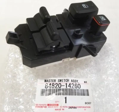 NUEVO OEM GENUINO 1993-98 TOYOTA SUPRA LHD INTERRUPTOR DE VENTANA MAESTRO 84820-14260 Foto 1 de 4