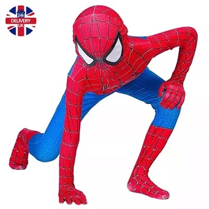 Kids SpiderMan Cosplay Costume Bodysuit Tobey Maguire Outfits Boys Jumpsuit 3-7Y - Picture 1 of 11
