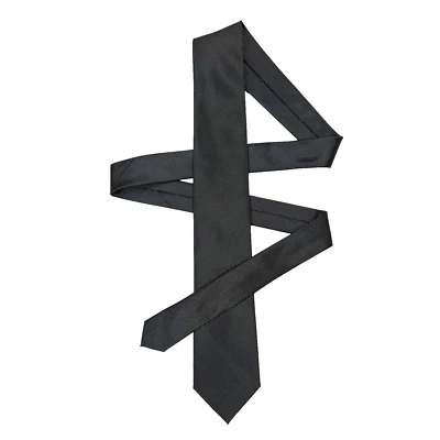 Corbata de cuello Kenneth Cole Reaction para hombre a rayas negras delgada de seda 57 Foto 1 de 4