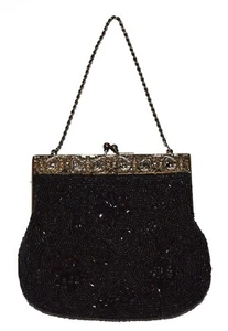 Vintage Exclusively For You Lord & Taylor Black Beaded Mini Mag - Picture 1 of 9