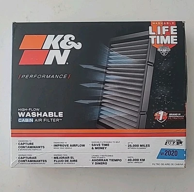 Filtro de aire de cabina K&N VF2020 para Ford Mustang 2008-2014 (B1-F4) Foto 1 de 4