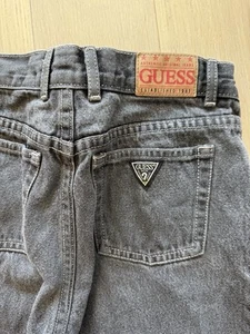 Vtg Guess Girls Jeans 12 (22x26) Black Light Wash Denim Flared Baggy Y2K Cotton - Picture 1 of 3