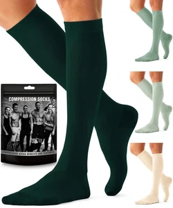 Bluemaple Compression Socks 4 Pairs Circulation Support Running Athletic - Picture 1 of 7