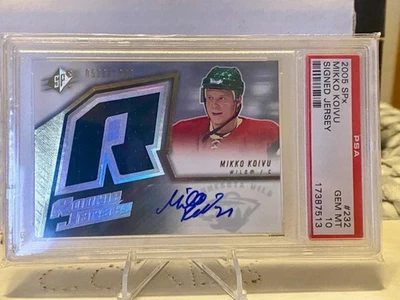 2005-06 SPx Rookie Jersey Auto #232 Mikko Koivu RC 526/1999 PSA 10 Wild - Image 1 of 2