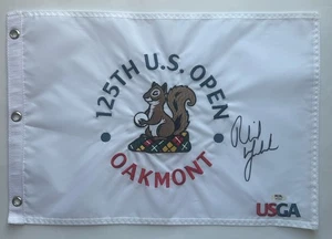 Phil Mickelson Signed Autographed 2025 US Open Golf Flag Oakmont PSA/DNA - Picture 1 of 3