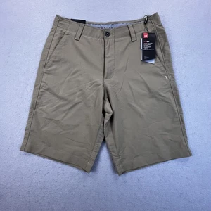Under Armour Golf Shorts Mens 32 Khaki HeatGear Loose Fit Performance Stretch - Picture 1 of 14