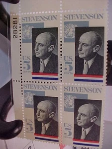 USA PLATE #28281/ STEVENSON /  UNITED STATES / U.S. POST. 5 CENTS - Picture 1 of 1