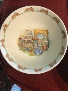 Royal Doulton Bunnykins Nursery Bowl English Fine Bone China Bedtime Scene - Picture 1 of 2