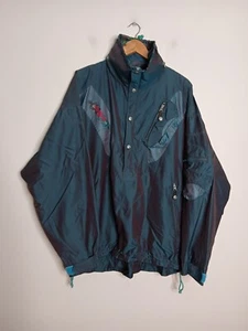 Vintage K-2 Anorak Mens Extra Large Iridescent Teal Bird'N'Tech Ski Hood Jacket - Picture 1 of 17