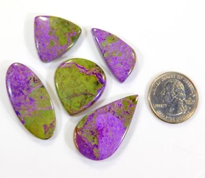 96 CT Natural Atlantisite Stichtite Mix Shape Cabochon Gemsotne Small Lot DK=136 - Picture 1 of 6