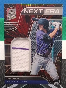 Zac Veen /75 Hyper Prizm Stripe Patch RC 2021 Panini Spectra Colorado Rockies  - Picture 1 of 4