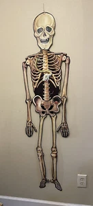 Vintage Halloween 60 Inch Die Cut Skeleton Fully Jointed Snake Spider One Sided - Picture 1 of 14