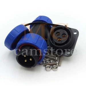 SP21 3Pin Waterproof Power Connector Plug Socket IP67,LED Light Cable Connector - Picture 1 of 7