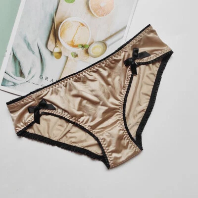 Lote de 1/6 bragas de nylon para mujer señora vintage satinado braguita ropa interior tanga Foto 1 de 4