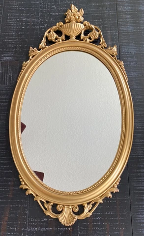 Syroco Gold Ornate Mirror Plastic Frame Great Mirror 31” Tall Model #4013 Cover