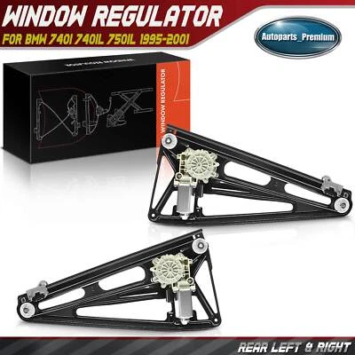 2x Regulador de ventana con motor para BMW E38 740i 750iL 1995-2001 trasero izquierdo y derecho Foto 1 de 4