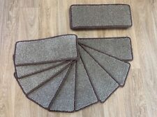 CARPET STAIR PADS/TREADS, QUALITY, SAXONY, 14 @ 20"x8", EASY CLEAN, DARK BEIGE