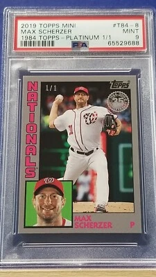 Max Scherzer - 2019 Topps On Demand Mini 1984 Topps Platinum   PSA 9  #1/1 - Image 1 of 2