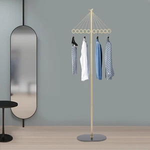 Umbrella-shape Shelf Metal Clothing Rack Entrance Clothing Rack with 10 Hooks - Picture 1 of 16