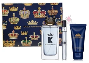 K by Dolce Gabbana 3PC Set for Men-3.3 oz EDT+0.33 oz EDT Sp+1.6 oz A/Shave Balm - Picture 1 of 2